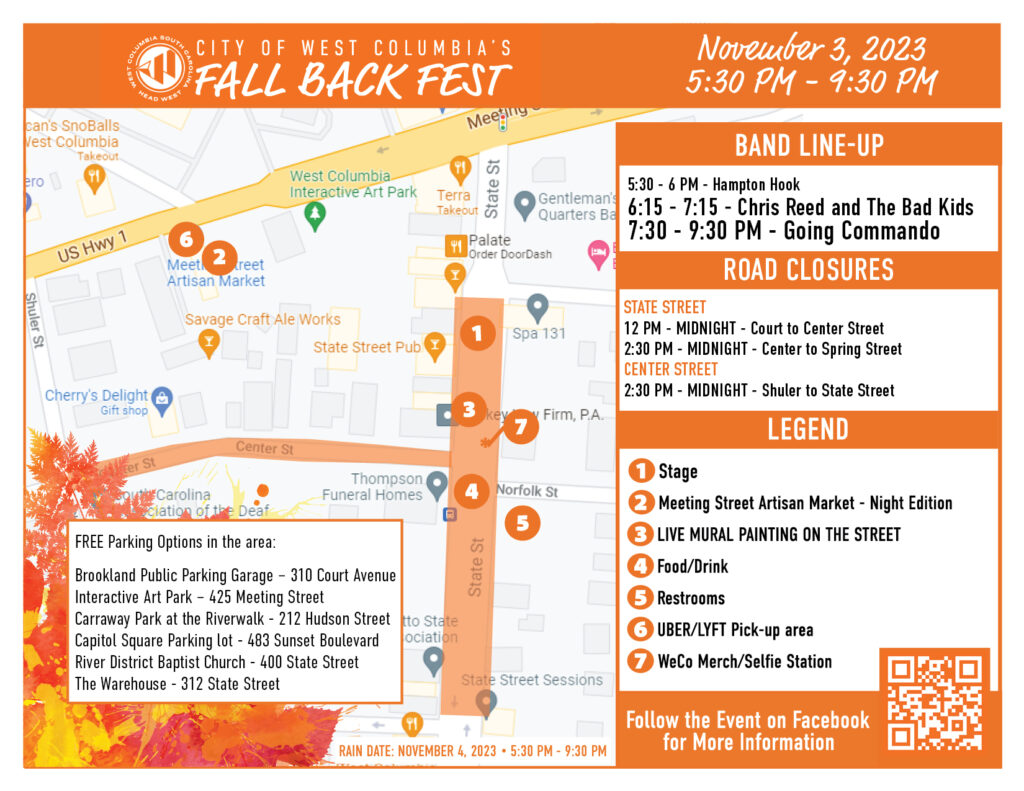 Fall Fest Map West Columbia's 7th Annual Fall Back Fest is a Week Away! Here Are the ...
